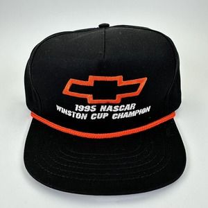NOS Vintage Chevrolet 1995 Winston Cup Champion Race Hat SnapBack Rope Black